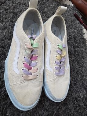 Vans Sentry Womens 8 Shoes Pop Pastel Beige Blue Sk8 Skateboard Old Skool**